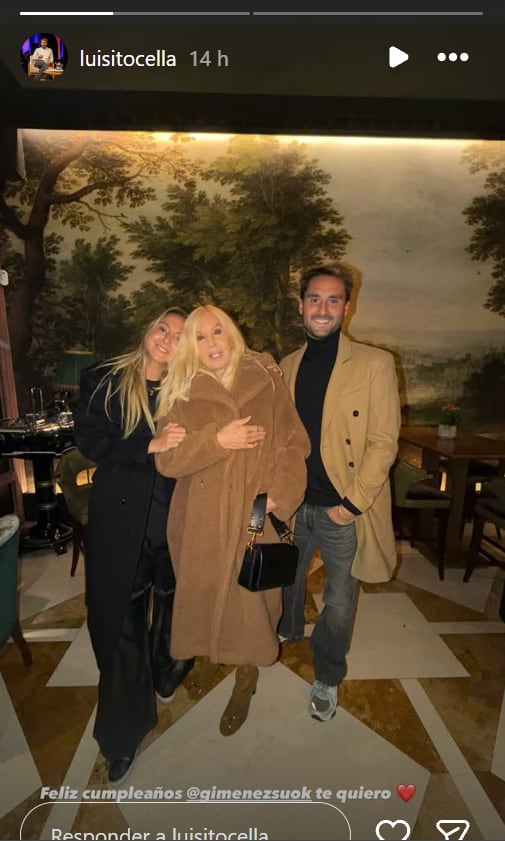Susana junto a Luis y Bernarda Cella, los dueños de Olga (Instagram)