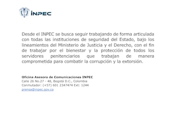 Un panfleto con amenazas a la directora de La Modelo exige el traslado de dos presos y plantea un grave riesgo de atentado - crédito Inpec