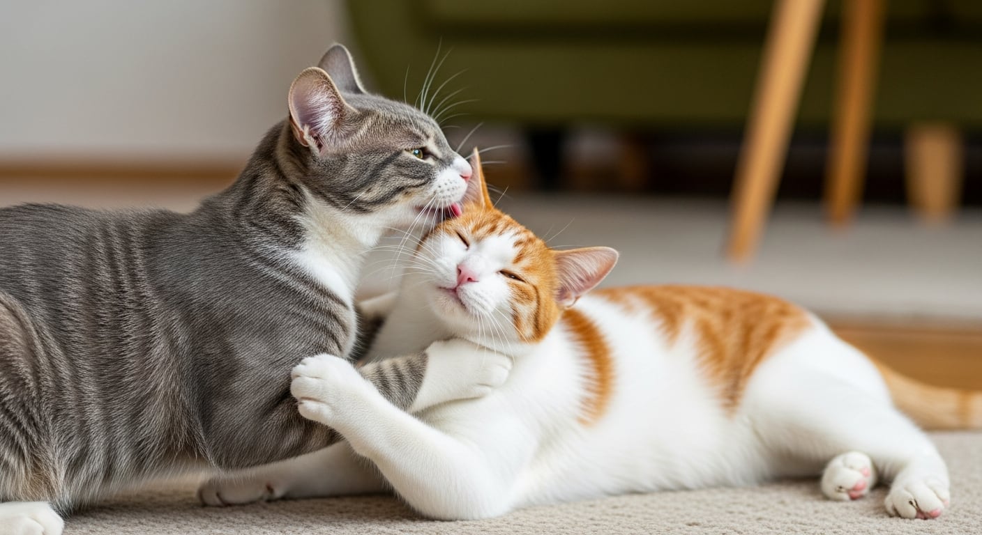El estudio publicado en Applied Animal Behaviour Science concluyó que el significado del lamido entre gatos depende del contexto (Imagen Ilustrativa Infobae)