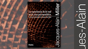 Portada del libro La experiencia de lo real en la cura psicoanalítica de Jacques-Alain Miller sobre un fondo panorámico con diseño extendido.