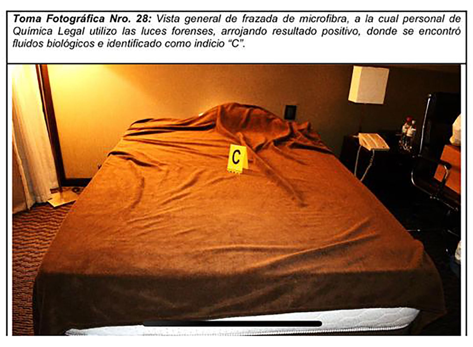 La cama del hotel donde ocurrió el encuentro
