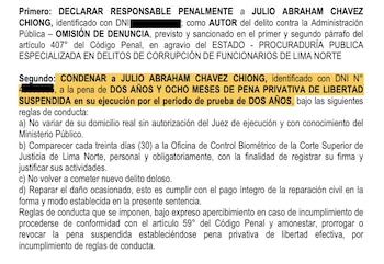 Sentencia de Julio Chávez.