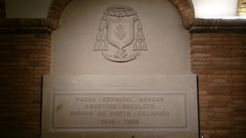 Tumba de San Ezequiel Moreno Díaz en la capilla a él dedicado en la Iglesia de los Agustinos de Monteagudo, comunidad de Navarra (España).