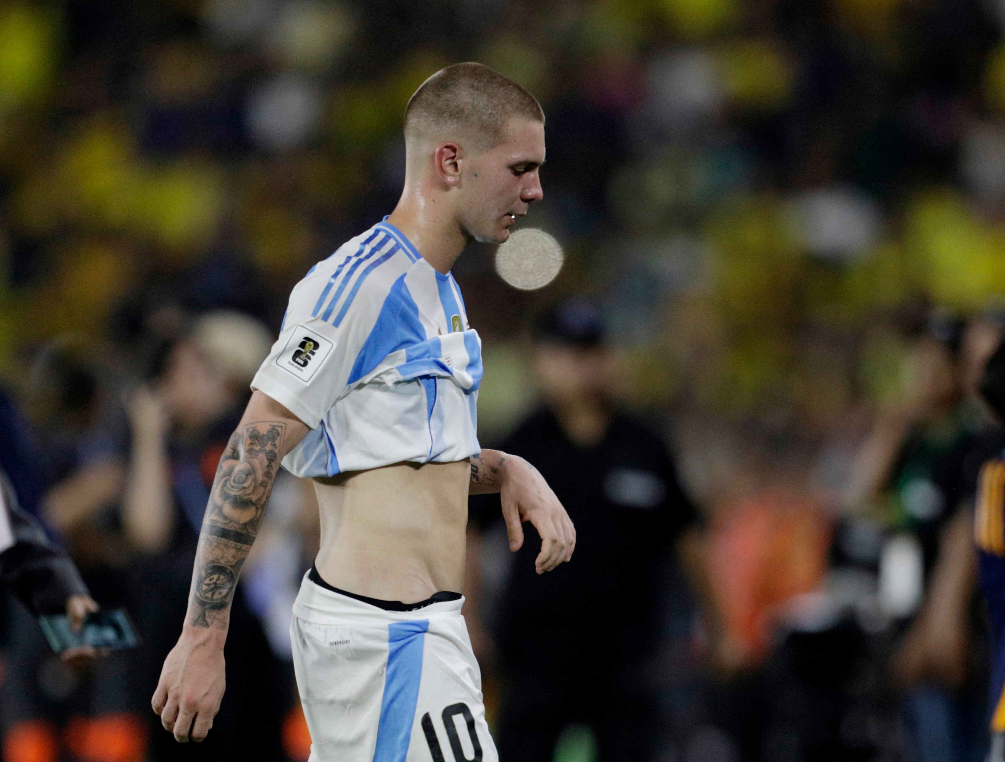 Franco Mastantuono, el último en usar la 10 sin contar a Messi (REUTERS/Cristina Vega)