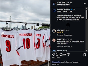 La selección de Inglaterra le envió playeras personalizadas al elenco de La Odisea.