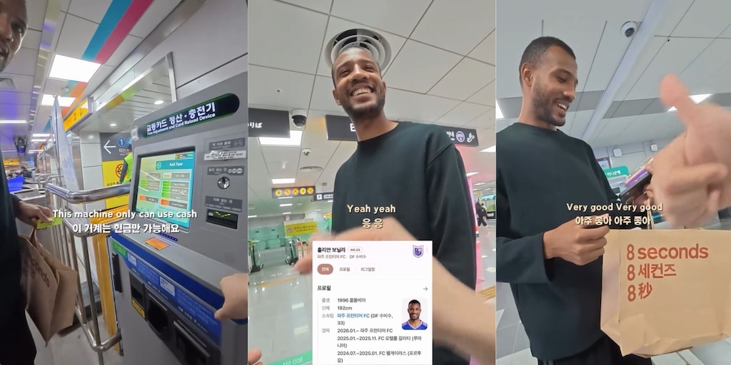El futbolista colombiano Julián Bonilla se hizo viral por curioso episodio: se perdió en el metro de Seúl y fue ayudado por un reconocido ‘influencer’