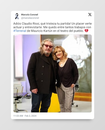 Subidas: La despedida de famosos a Claudio Rissi