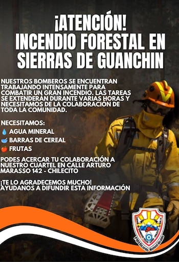 Incendio en la siera de Chilecito