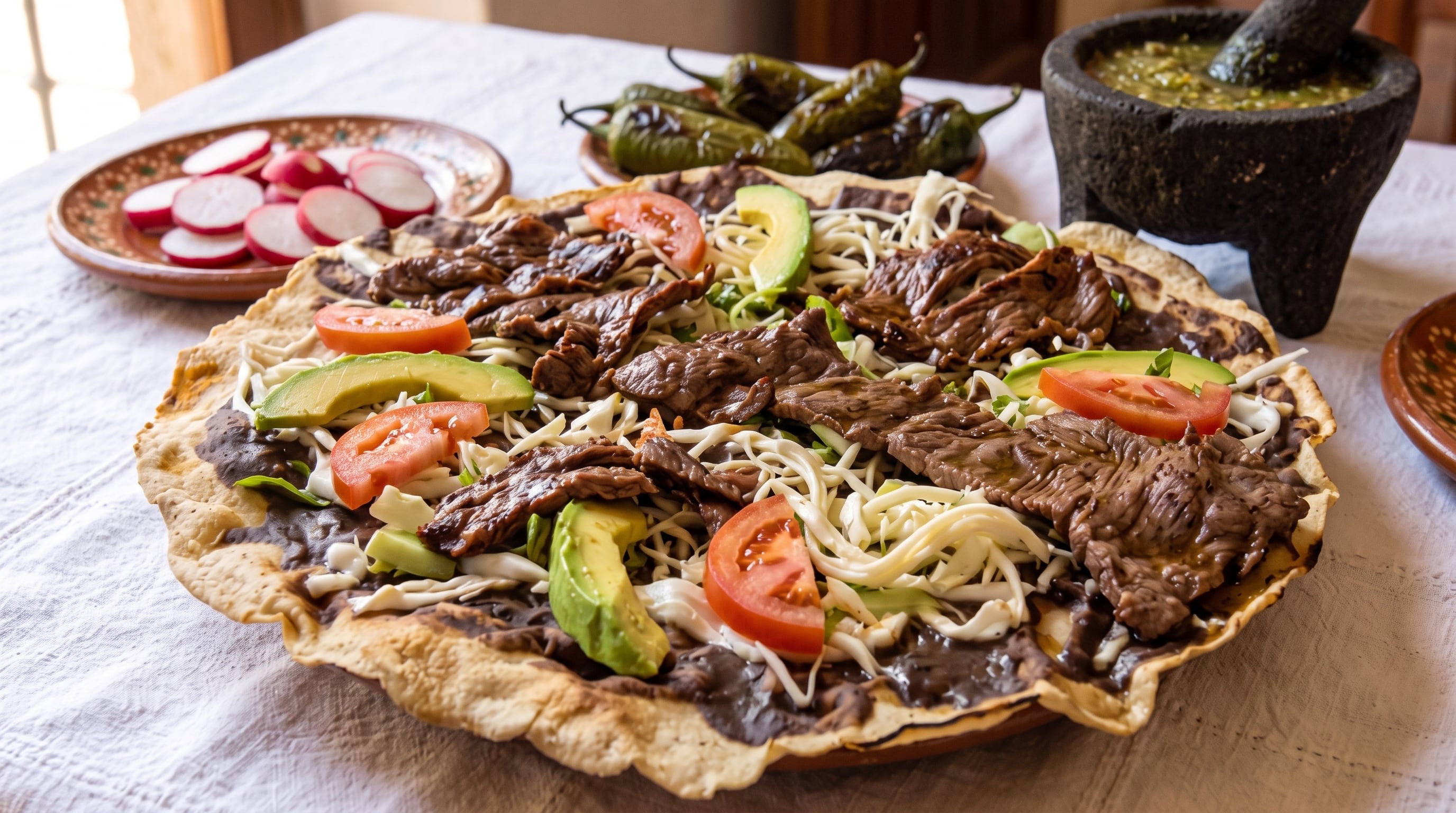 La tlayuda es una tortilla de maíz de entre 30 y 40 centímetros de diámetro, dorada en comal hasta quedar crujiente. (Imagen Ilustrativa Infobae)