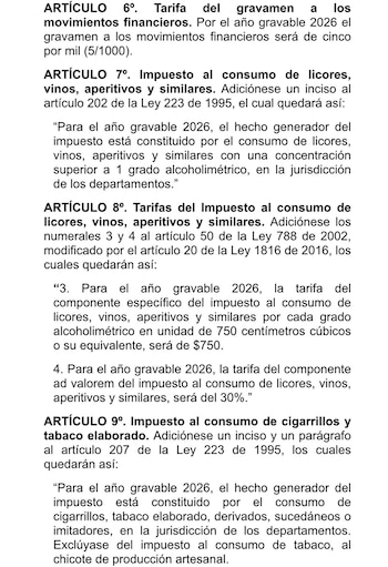 El borrador también introduce ajustes