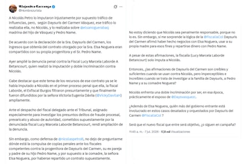 El abogado Alejandro Carranza cuestionó a la Fiscalía por no imputar a Day Vásquez - crédito @HombreJurista/X