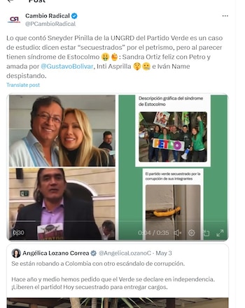 Cambio Radical dice que el partido Verde tiene síndrome de Estocolmo - crédito @PCambioRadical