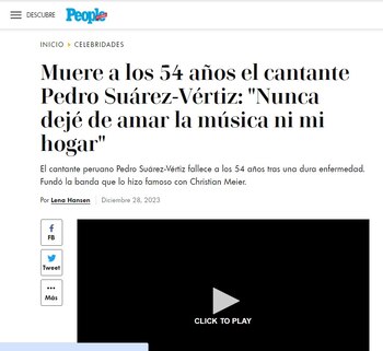 People reporta la muerte de