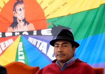 Leonidas Iza, presidente de la