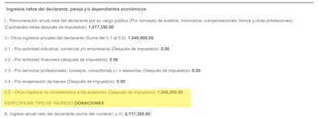 La donación millonaria (Captura de