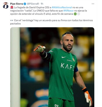 El portero, de 35 años,