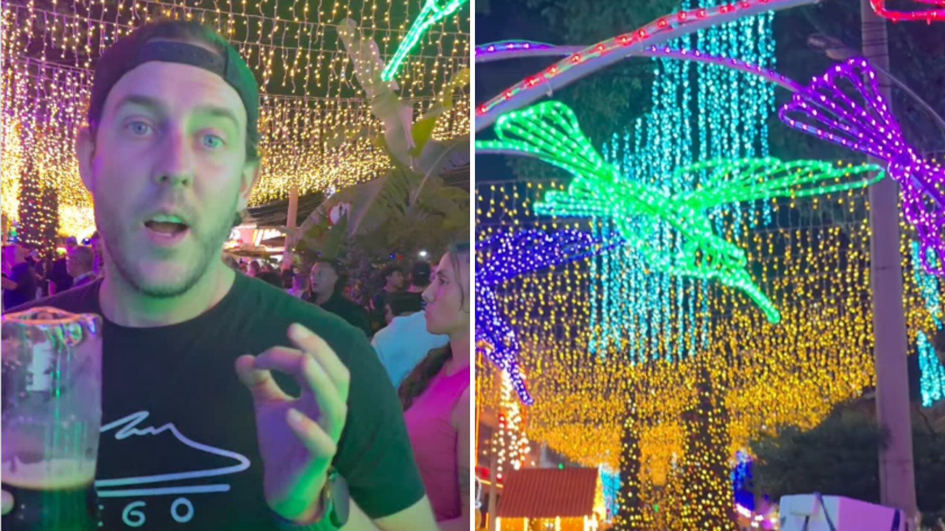 Argentino se dejó llevar del ambiente navideño y se sorprendió por la decoración del alumbrado en Antioquia: “El mejor de la humanidad”