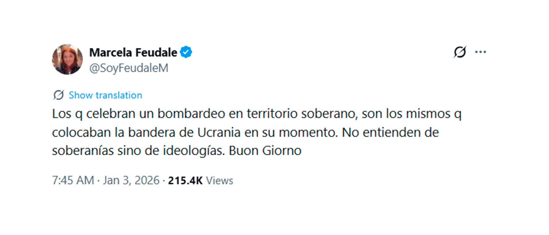 La opinión de Marcela Feudale