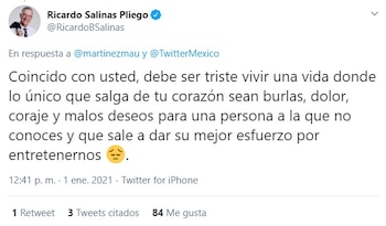 Con este tuit, Ricardo Salinas