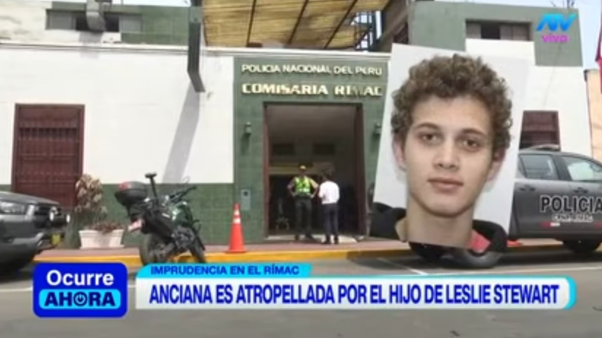 Malek Rifai Stewart, hijo de Leslie Stewart, permanece detenido en la comisaría del Rímac mientras continúan las investigaciones por el atropello