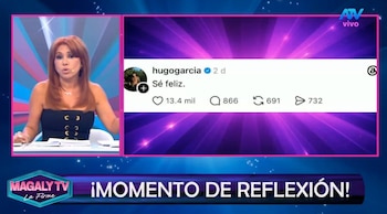 Hugo García e Isabella Ladera aparecen separados y Magaly Medina habla de “problemas en el paraíso”. Captura: Magaly TV La Firme.