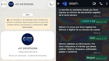 La maniobra apunta sobre todo a personas que buscan empleo y aprovecha la expectativa de un proceso de selección para continuar el contacto por WhatsApp - crédito @SeguridadBOG/X