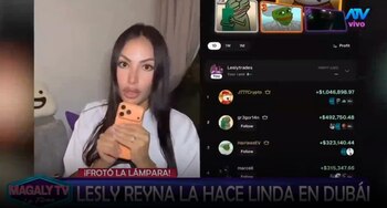 Lesly Reyna responde de qué vive en Dubái tras mostrar Lamborghinis, yates y joyas de lujo. Captura: Magaly TV La Firme.