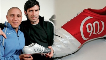 Figo y Roberto Carlos junto