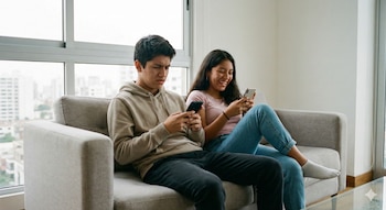 Adolescentes interactúan en redes y