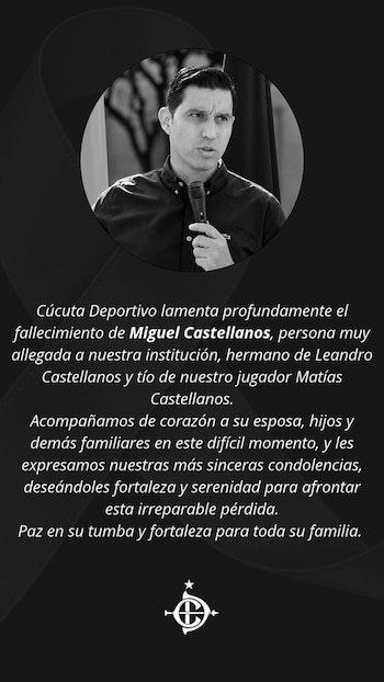 Cúcuta Deportivo lamentó el asesinato de Miguel Castellanos