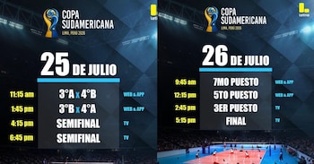 La fase final de la Copa Sudamericana de Vóley 2026 se disputará entre el 25 y 26 de julio.