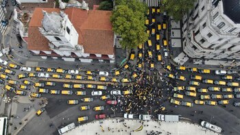 Protestas de taxistas en contra