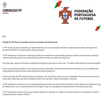 LA FPF anunció que no