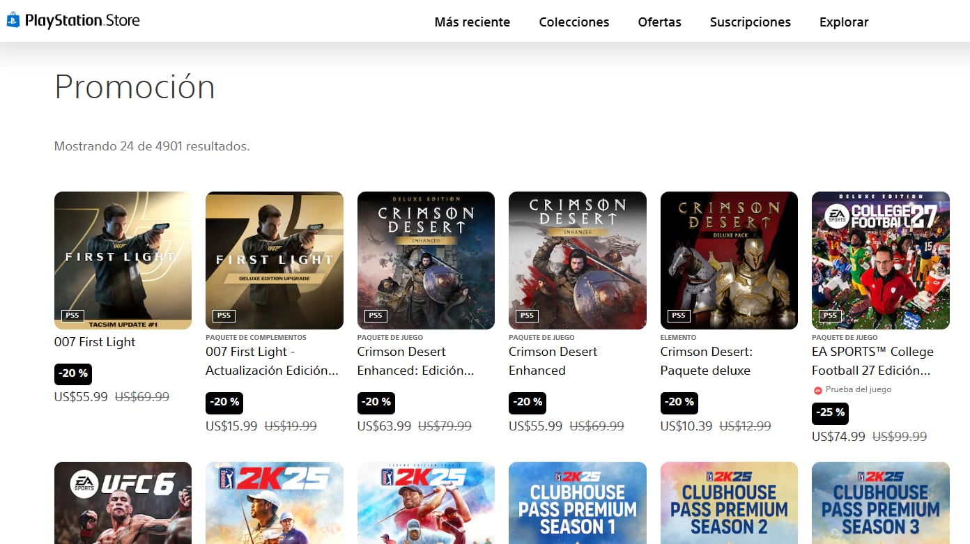La selección incluye títulos como Battlefield 6, Mortal Kombat 1 y Resident Evil 4 Gold Edition. (PlayStation)