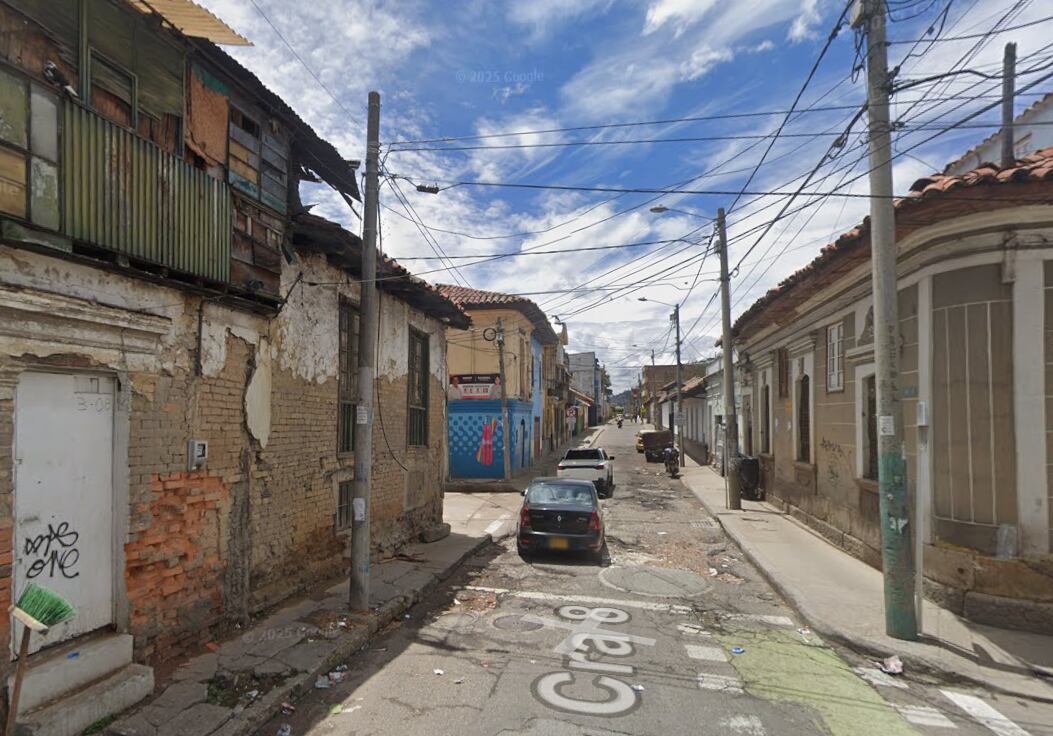 La segunda maleta habría sido hallada en la carrea octava con calle 3 - crédito Google Maps