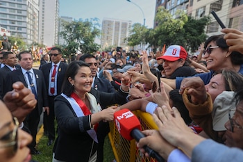Keiko Fujimori en su tercer día de presidenta de la República