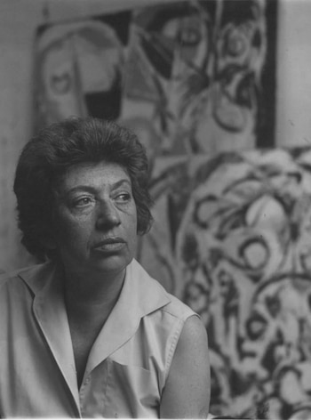 Paul De Vries, Retrato de Krasner, hacia 1960-1961. Documentos de Jackson Pollock y Lee Krasner, hacia 1914-1984. Archives of American Art, Smithsonian Institution.