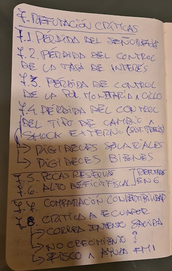 Las anotaciones de Milei
