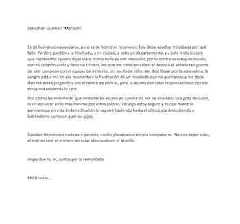 En la carta, destacó su