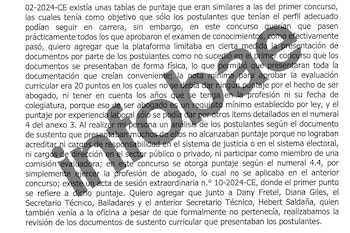 Declaración de extrabajador de la