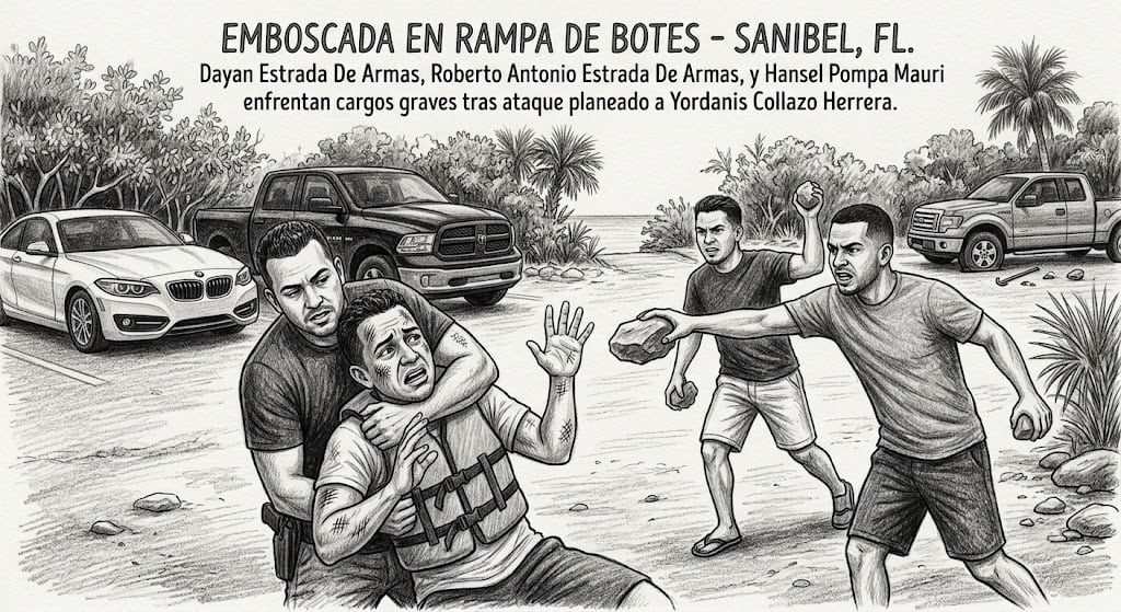 Según la Policía de Sanibel, los tres cubanos enfrentan cargos de conspiración y agresión agravada tras el ataque del 11 de junio en una rampa para botes de la isla (Imagen ilustrativa Infobae)