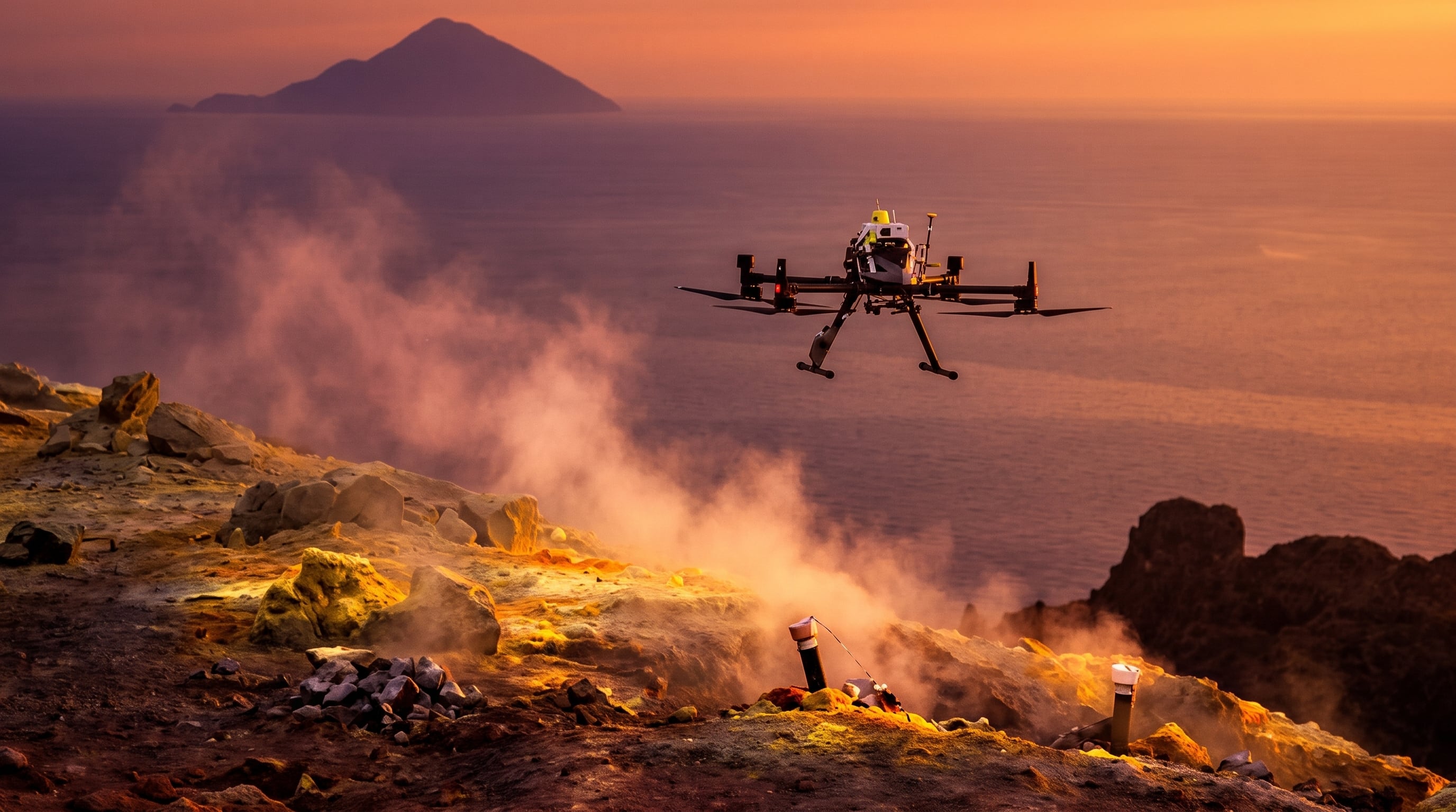 Los científicos buscan que los drones en vigilancia volcánica mejoren la precisión de las mediciones y reduzcan la exposición de los investigadores (Imagen Ilustrativa Infobae)