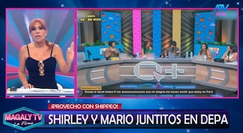 Magaly Medina no cree en la explicación de Mario Hart tras ser captado con Shirley Arica de madrugada. Captura: Magaly TV La Firme.
