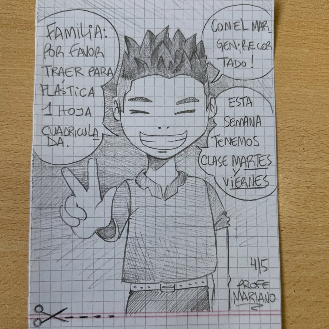 Un dibujo para recordar materiales y que ningún alumno se olvide