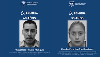 Miguel Isaac Rivera y Claudia Verónica Cruz fueron condenados por abusar sexualmente de una menor de edad en Tonacatepeque, San Salvador Este. (Cortesía: Fiscalía General de la República)