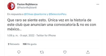 Reventaron a las Chivas por presumir la convocatoria de Santiago Ormeño con Perú (Foto: Twitter/@)