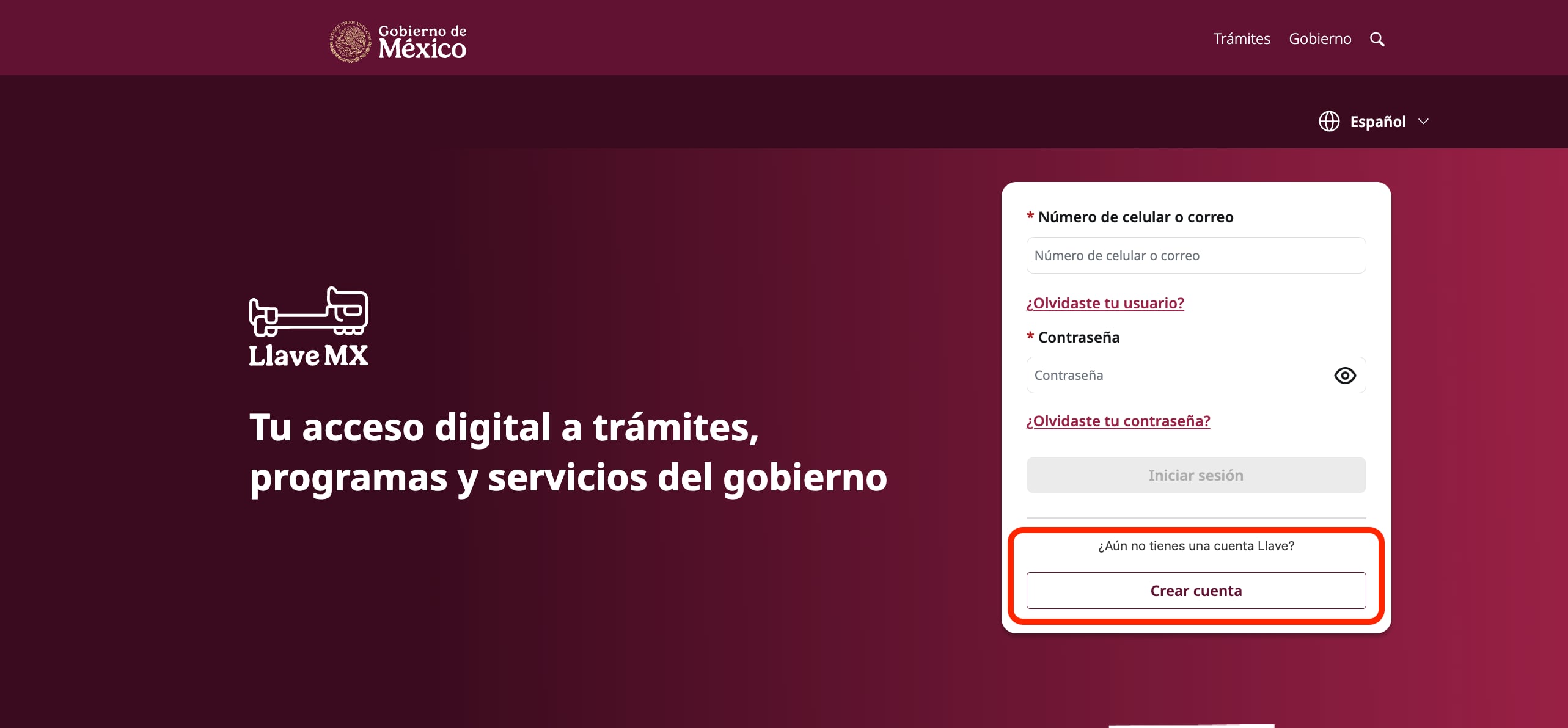 El portal oficial debe verse de la siguiente manera. (Foto: Gobierno de México)