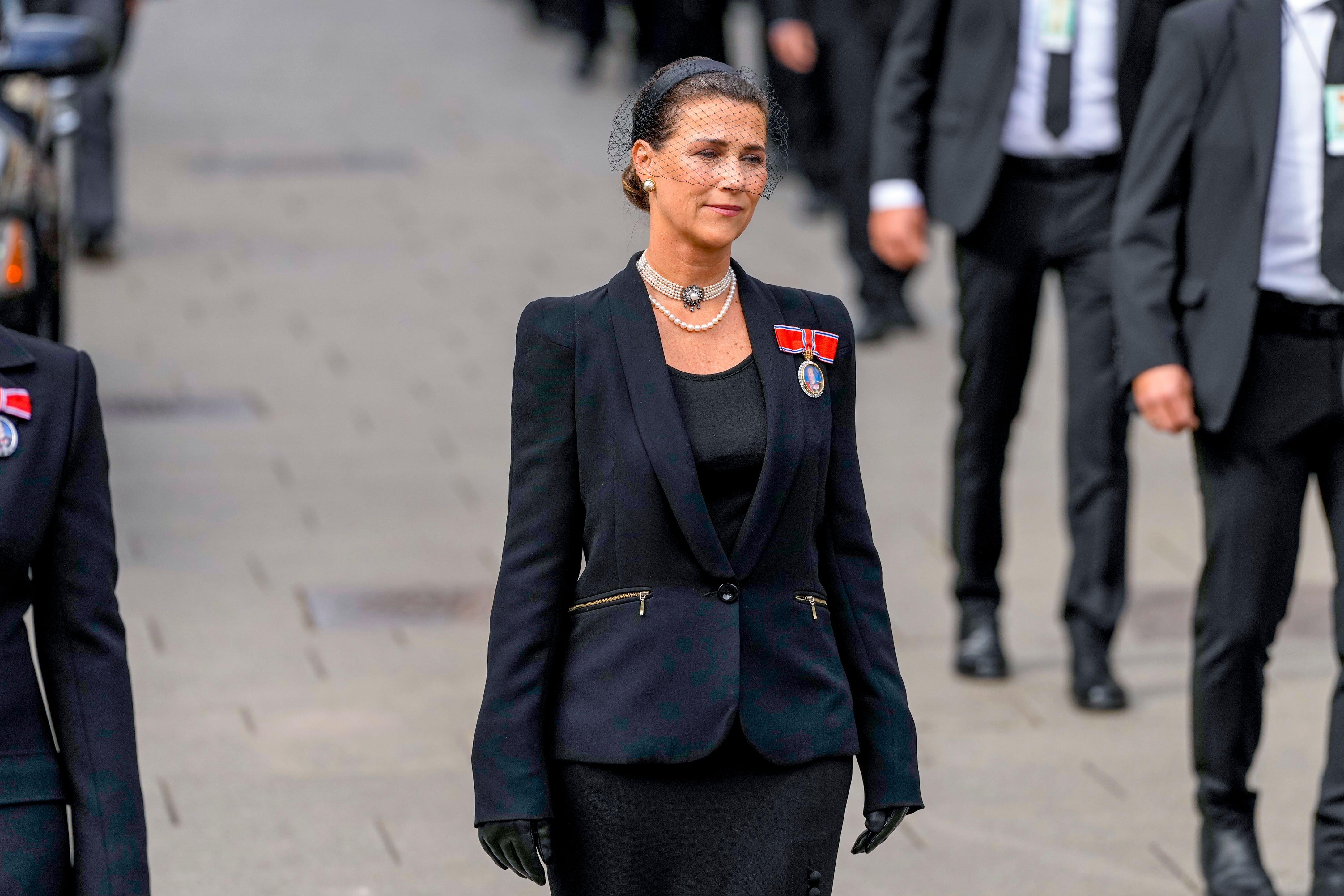 Marta Luisa y su familia en el funeral de Harald V. (Grosby Group)