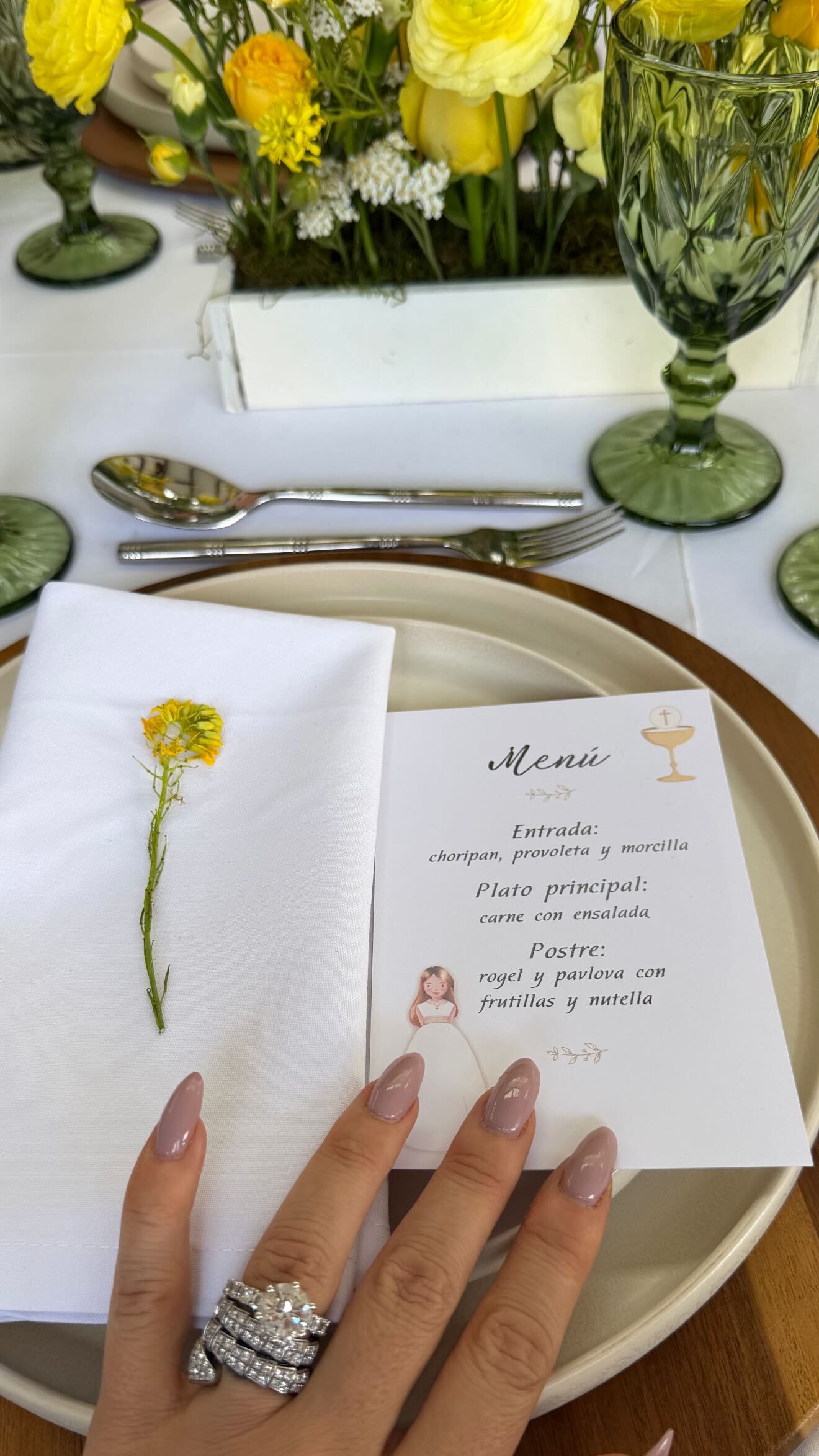 El menú que disfrutaron los invitados durante la reunión familiar