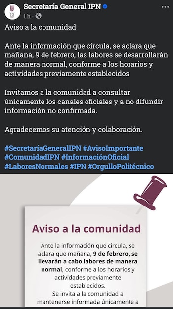 (Captura de pantalla/Secretaria General IPN)